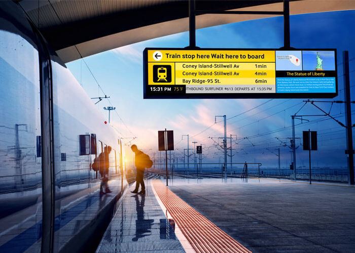 Stretched 47 Inch LCD Display For Train Station